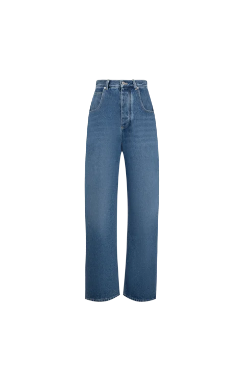 Women's Medium Indigo Wide Leg Jeans in Mid Blue