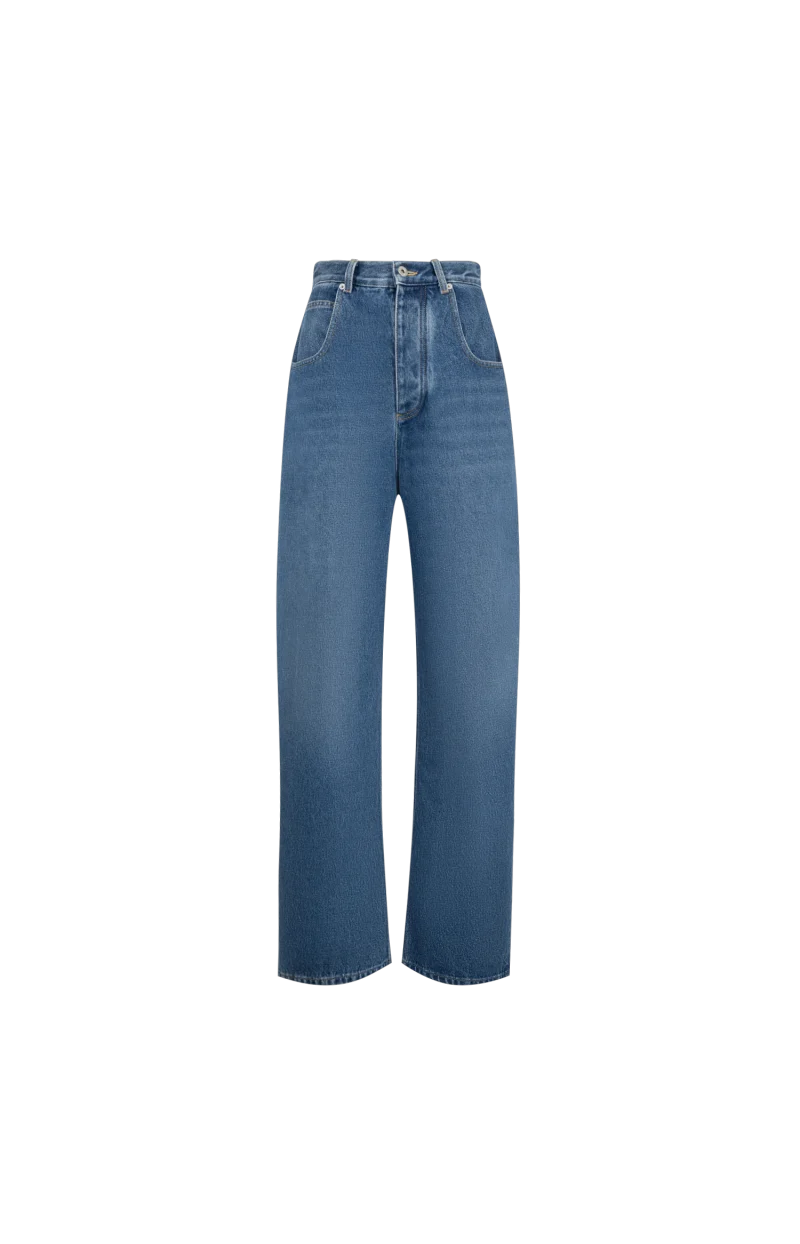 Women's Medium Indigo Wide Leg Jeans in Mid Blue