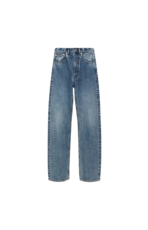 Straight Leg Denim Jean in Mid Blue