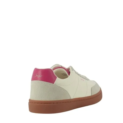 Дамски Сникърс BOSS – 50563385 EVERLYNN TENN PUMF OPEN WHITE — снимка 2