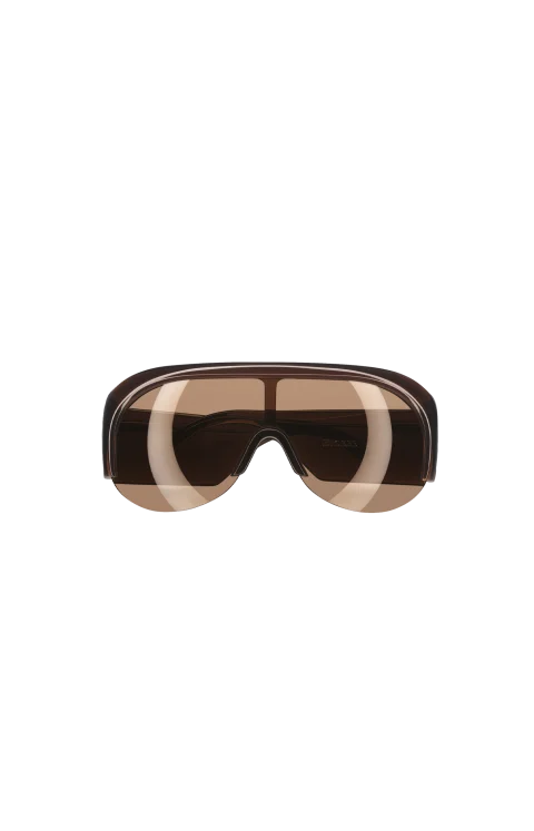 Half Bombé Sunglasses in Dark Brown Acetate
