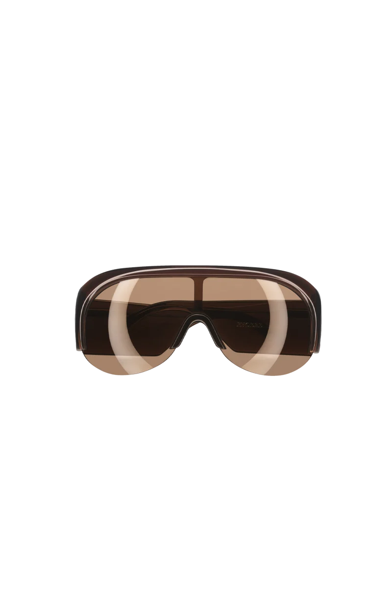 Half Bombé Sunglasses in Dark Brown Acetate