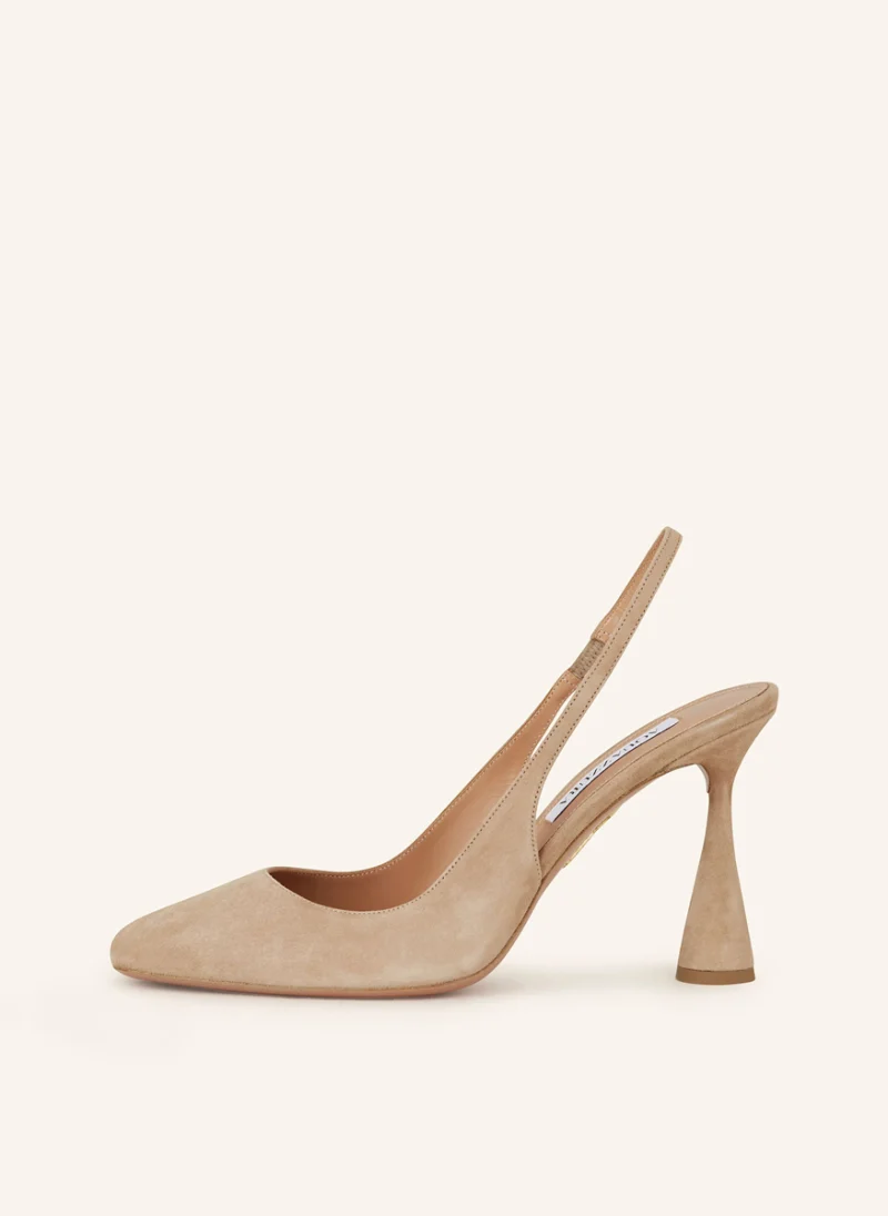 Обувки на ток от велур 'Amore' Aquazzura — снимка 4