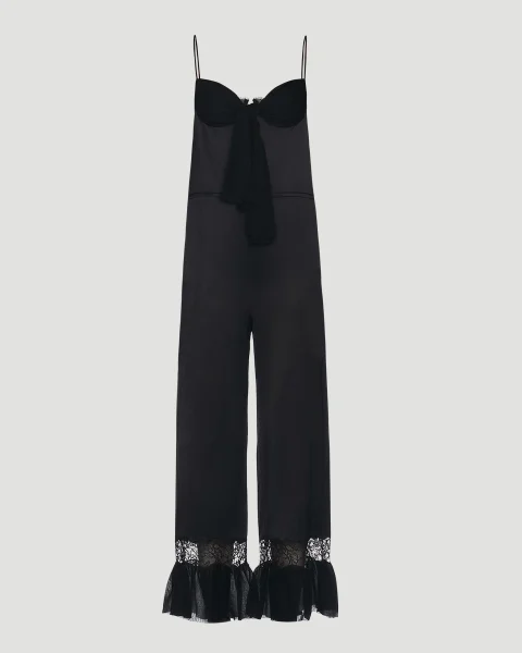 Flare Leg Jumpsuit in Silk