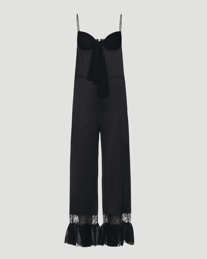Flare Leg Jumpsuit in Silk