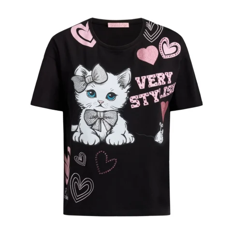 Дамска черна тениска T-shirt Looney Tunes Braccialini