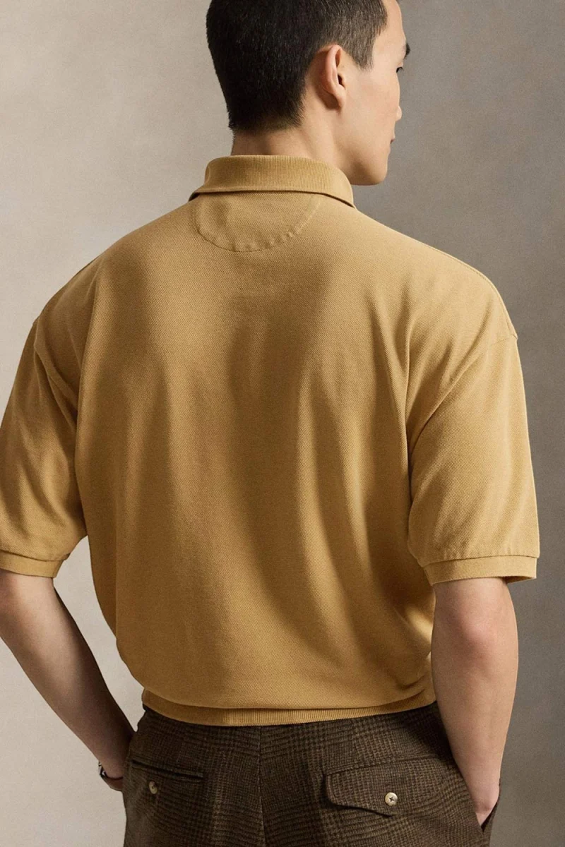 Polo 20/1 Mesh-Knt 710B18907007 260 medium beige — снимка 2