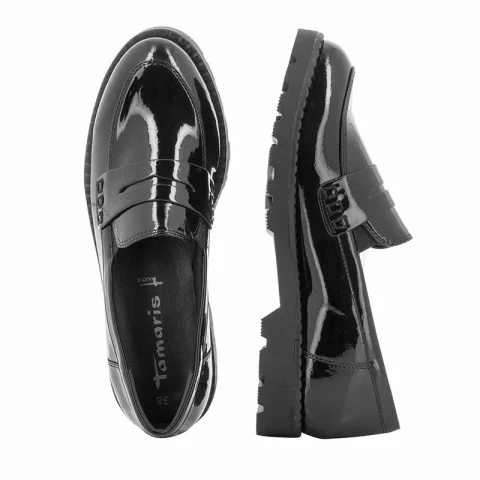 Дамски Лоуфър TAMARIS – 1-1-24312-21 BLK PATENT STR — снимка 5