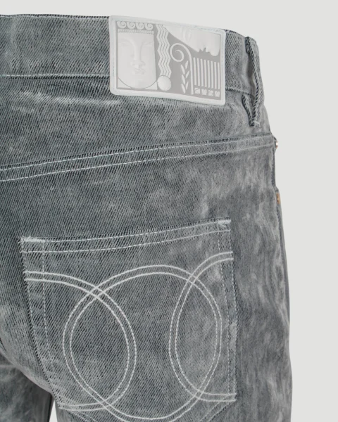 Peach Textured Jeans — снимка 3