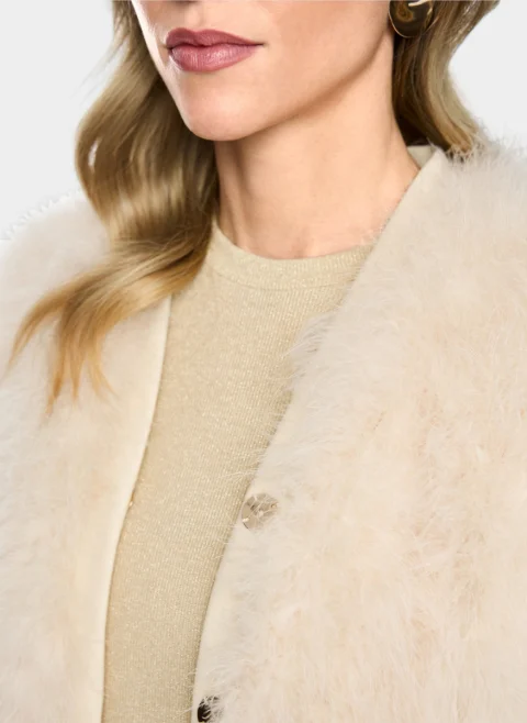 Късо яке с пера Marc Cain Collections — снимка 4