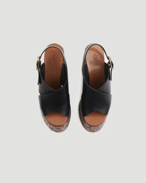 Maxime Wedge Sandal in Black — снимка 3