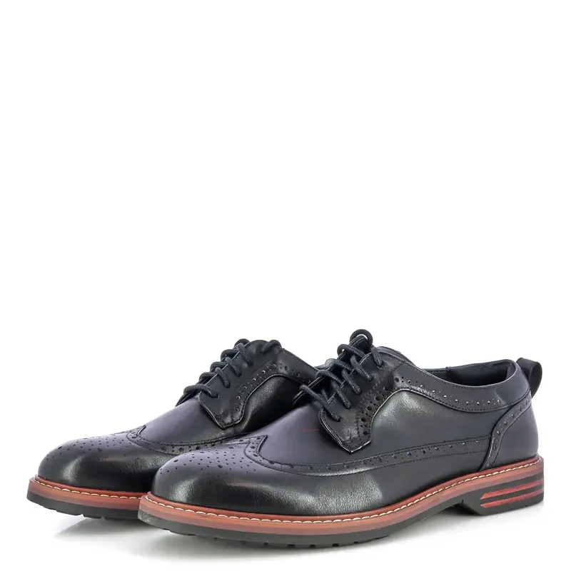 Мъжки Офис Обувки CLARKS – 26320108 ALDWIN2 LIMIT NAVY LEATHER — снимка 3