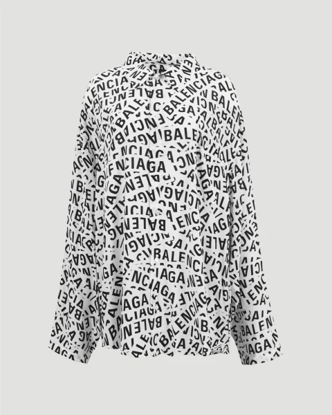 Logo Strips Minimal Shirt Large Fit in White