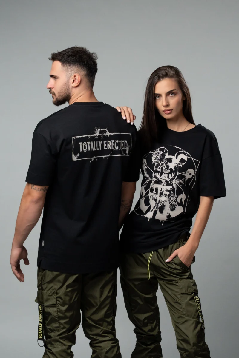 Черна овърсайз тенискa Totally Bear Da Vinci M — снимка 2