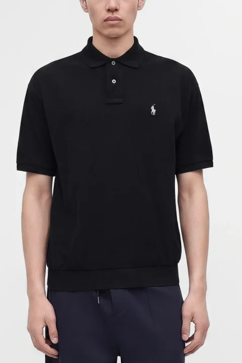 Polo 20/1 Mesh-Knt 710B18907006 001 black — снимка 2
