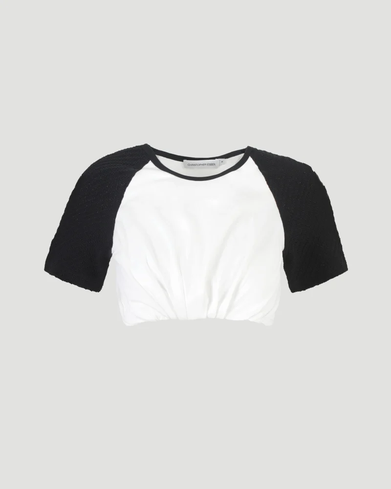 Tucked Ringer Jersey Knit Tee