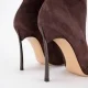 Дамски кафяви чизми с ток "Blade" Casadei — снимка 5