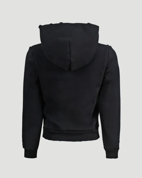 Distressed Hoodie in Faded Black — снимка 3