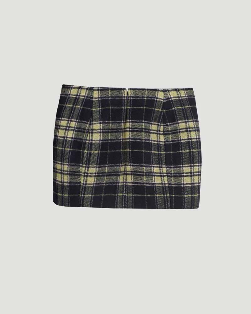Padded Tartan Mini Skirt — снимка 2