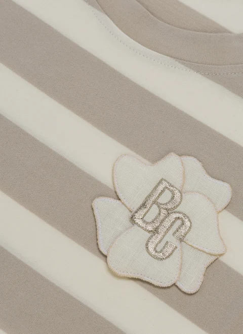 Раиран тишърт с флорален мотив Brunello Cucinelli Kids 12 — снимка 3