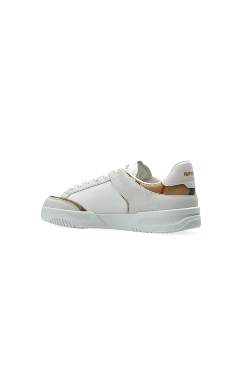 Leather and Nylon Harrow Sneakers in White — снимка 4