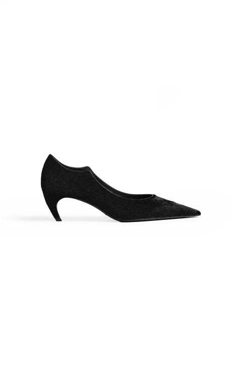 Valerie Low Pump in Black Calfhair
