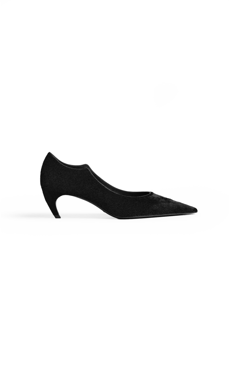 Valerie Low Pump in Black Calfhair