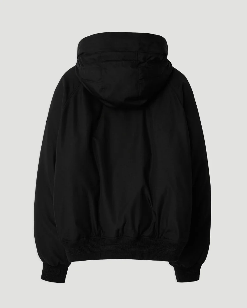 Faux Fur Trim Nylon Bomber Jacket — снимка 3