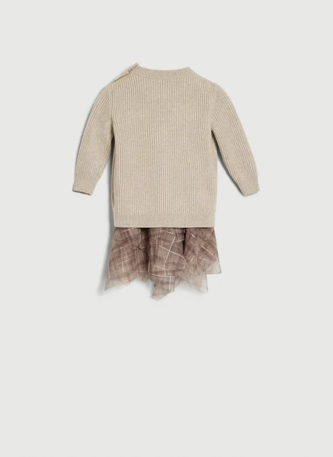 Рокля от кашмир 'Sparkling notes' Brunello Cucinelli Kids 36M