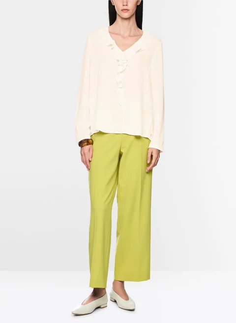 Ефирна блуза с волани Marc Cain Collections — снимка 2