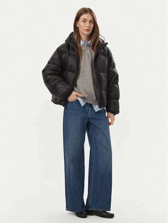 Tommy Hilfiger Пухено яке WW0WW51517 Черен Relaxed Fit — снимка 2