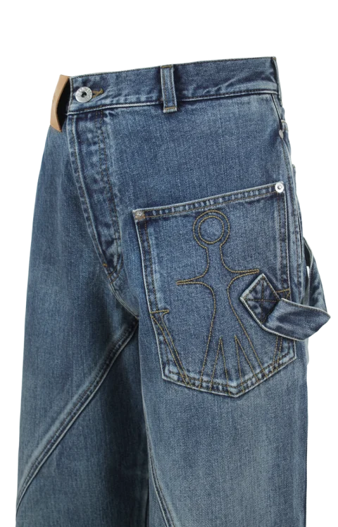 Twisted Workwear Denim Jeans in Mid Blue — снимка 2