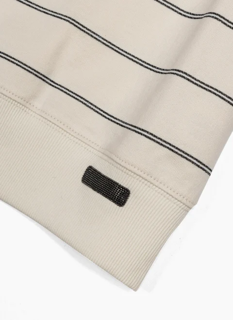 Суитшърт с блестящи райета Brunello Cucinelli Kids 10 — снимка 2