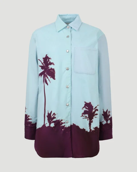 Palm Tree Printed Shirt in Purple