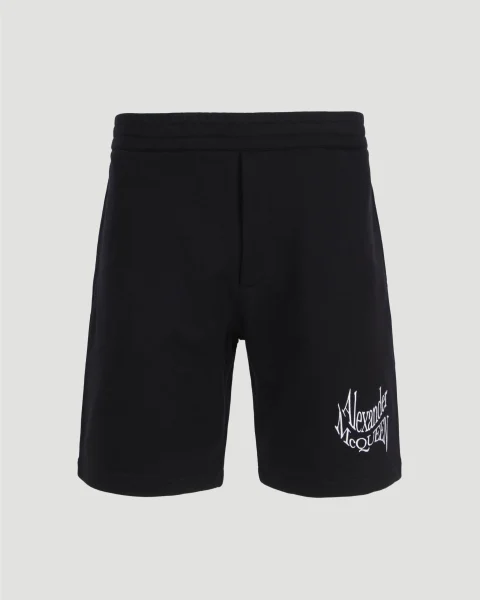 Warped Logo Shorts in Black