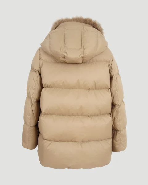 Iconic "A" Line Down Jacket with Fox Fur Collar — снимка 3