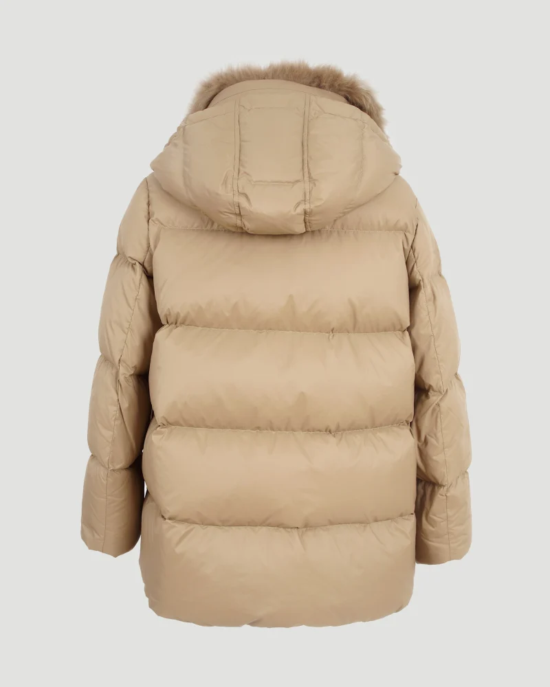 Iconic "A" Line Down Jacket with Fox Fur Collar — снимка 3
