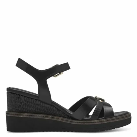 Дамски Сандали На Платформа TAMARIS – 1-28010-42-001 BLACK — снимка 2