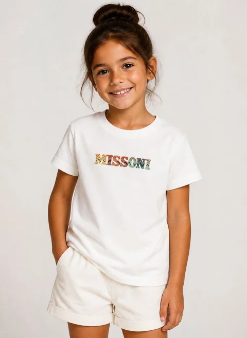 Тишърт с лого Missoni Kids — снимка 3