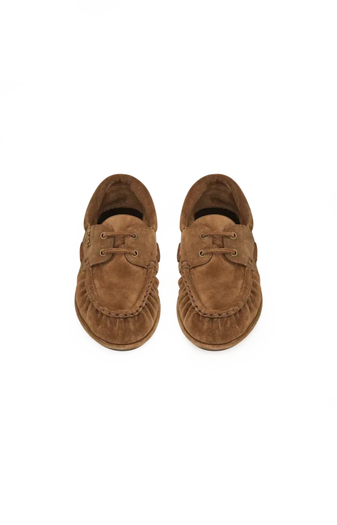 Le Loafer Boat Shoes in Suede in Cigar — снимка 2