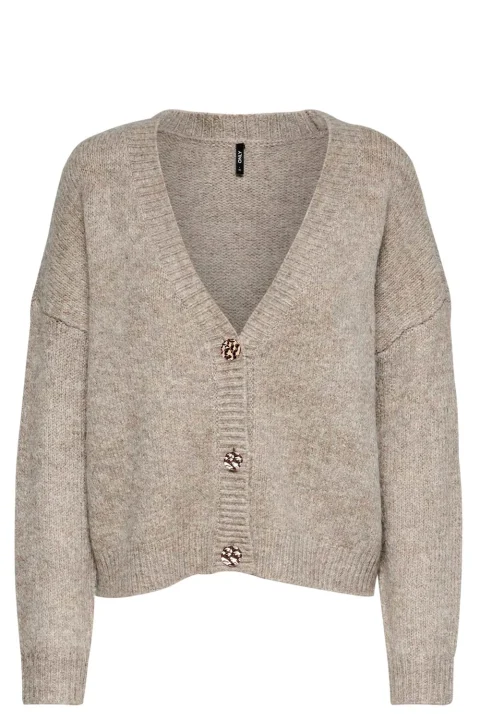Жилетка Onlzoey L/S V-Neck 15215618 17-1321 TCX woodsmoke