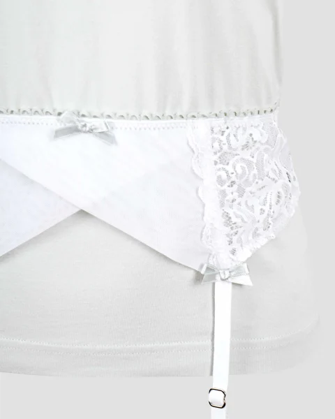 Lingerie T-Shirt in Dirty White — снимка 2