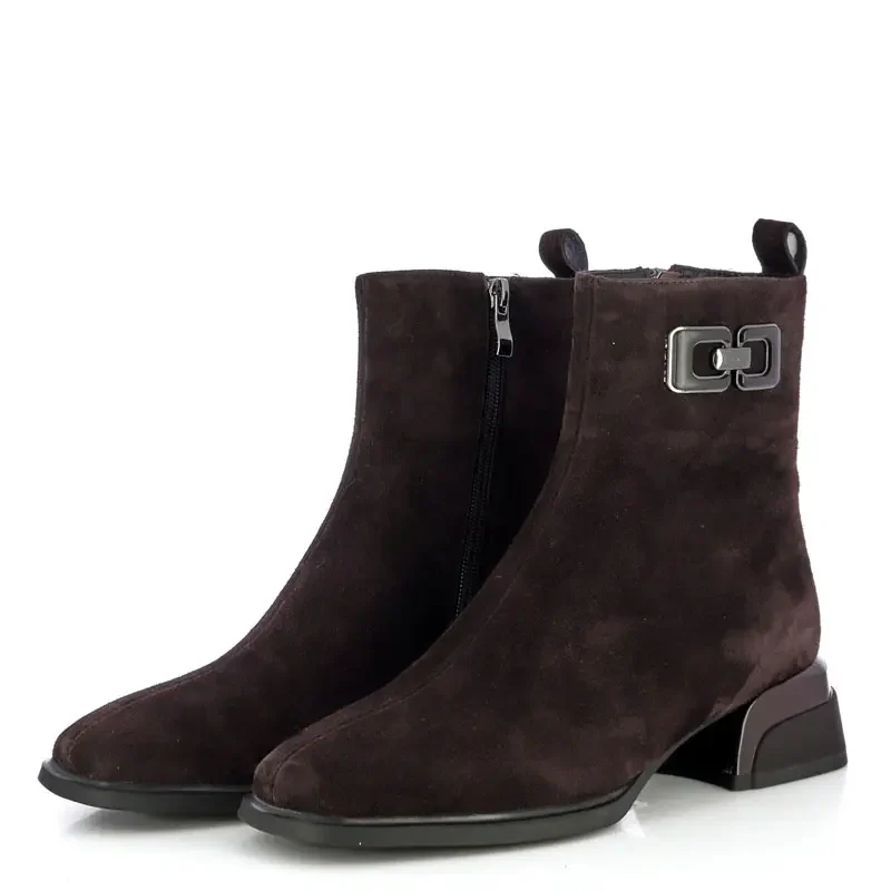 Дамски Боти На Ток CARLO FABIANI – 26366003 BROWN SUEDE — снимка 3