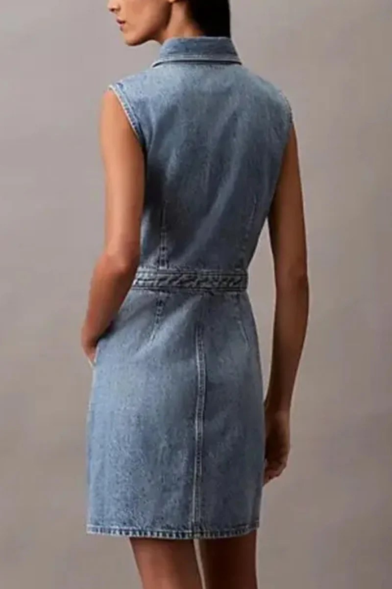 Рокля Slvlss Denim Truckerdress LV047B074G RJK sage stone — снимка 2