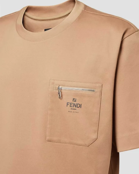 Light Brown Cotton T-Shirt — снимка 3