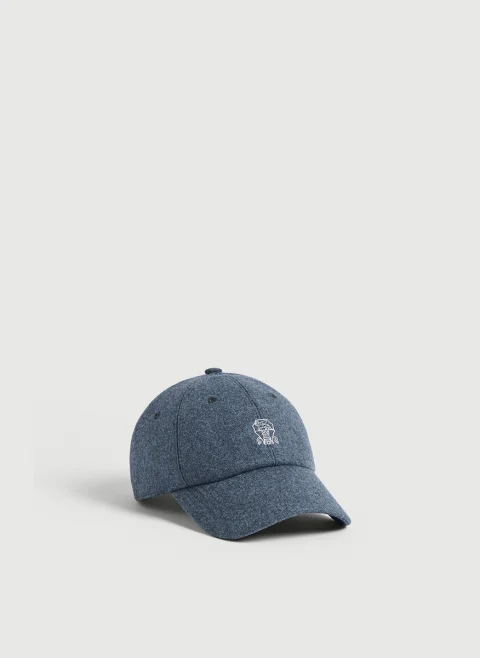 Шапка с козирка от вълна Brunello Cucinelli Kids S