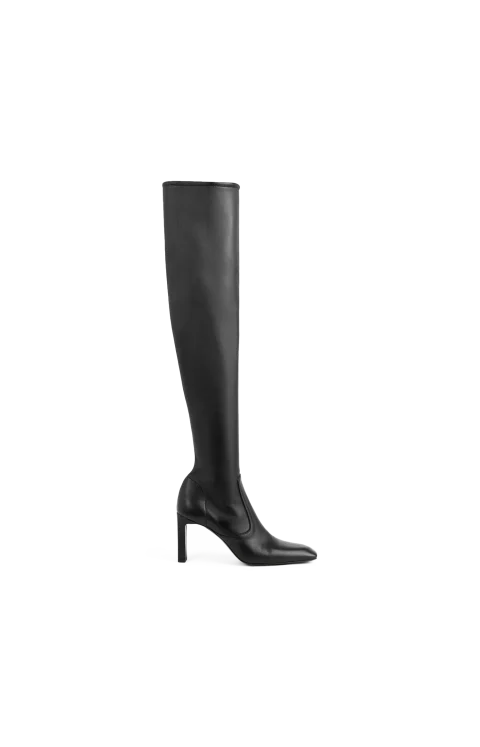 Nappa Over-the-Knee Boots in Black