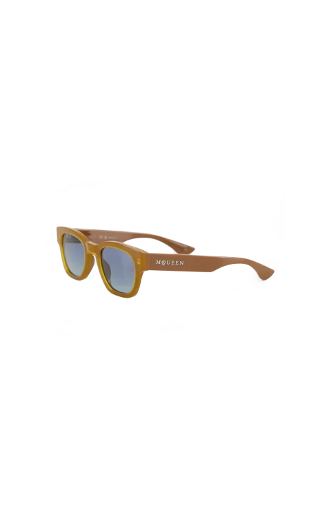 Rectangular Acetate Sunglasses in Brown/Blue — снимка 2