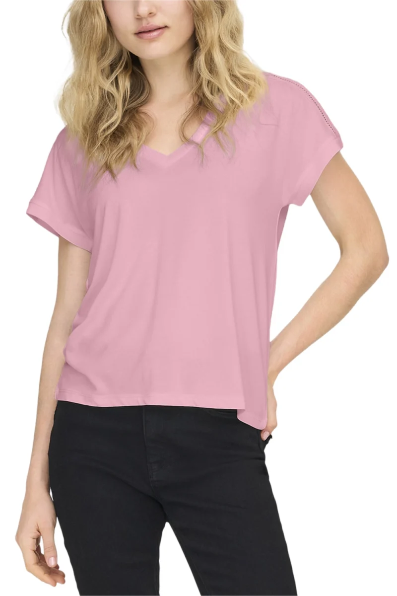 Top Onlfree Life S/S V-Neck Lace 15369294 13-2008 TCX romance rose