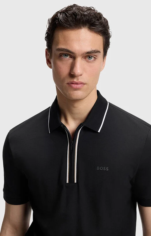 Поло-шърт ACTIVE SLIM FIT с цип — снимка 4